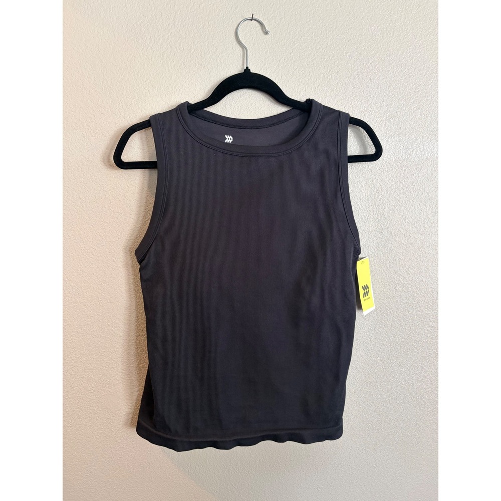 All in Motion Black Ribbed Support Tank Top XXL Moisture Wicking Sleeveless